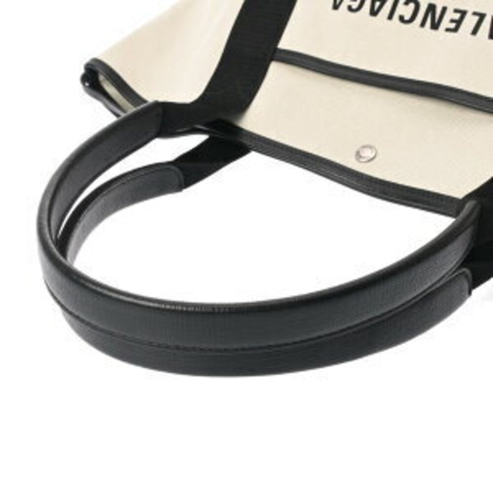 Balenciaga Biarritz Tote Black Canvas Square Calf Bag - Picture 3 of 9